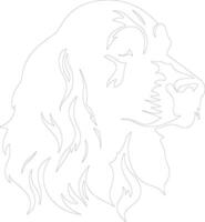 English Cocker Spaniel  outline silhouette vector