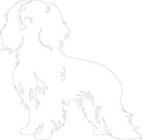 Inglés juguete spaniel contorno silueta vector