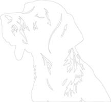 German Wirehaired Pointer  outline silhouette vector