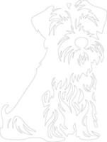 Dandie Dinmont Terrier  outline silhouette vector