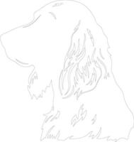 Irish Setter  outline silhouette vector