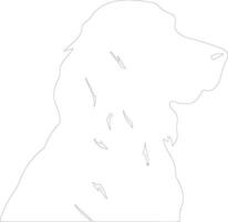 Field Spaniel  outline silhouette vector
