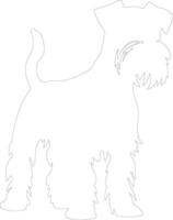 Miniature Schnauzer  outline silhouette vector