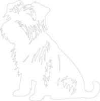 norfolk terrier contorno silueta vector