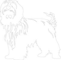 Polish Lowland Sheepdog  outline silhouette vector