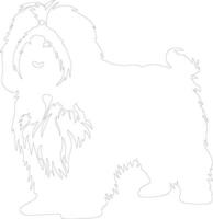 Polish Lowland Sheepdog  outline silhouette vector