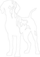 Redbone Coonhound  outline silhouette vector