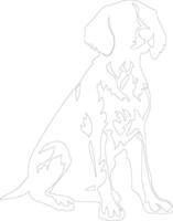 Small Munsterlander Pointer outline silhouette vector