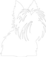 Skye Terrier outline silhouette vector