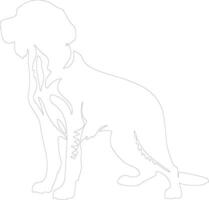 Small Munsterlander Pointer  outline silhouette vector