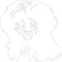 Shih Tzu outline silhouette vector