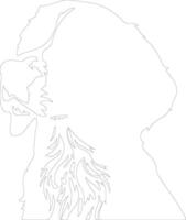 Small Munsterlander Pointer  outline silhouette vector