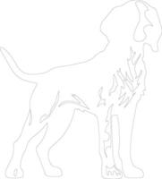 Small Munsterlander Pointer  outline silhouette vector