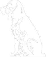 Welsh Springer Spaniel outline silhouette vector