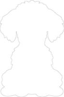 Toy Poodle outline silhouette vector