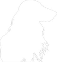 Afghan Hound outline silhouette vector