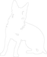 Australian Cattle Dog outline silhouette vector