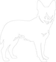 Australian Cattle Dog  outline silhouette vector