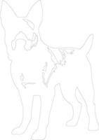 Australian Cattle Dog  outline silhouette vector