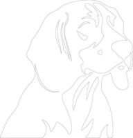 beagle contorno silueta vector