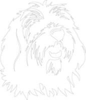 Bearded Collie  outline silhouette vector