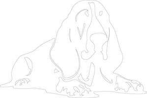 Basset Hound  outline silhouette vector