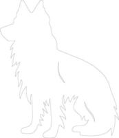 Belgian Sheepdog  outline silhouette vector