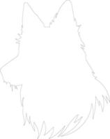 Belgian Sheepdog  outline silhouette vector