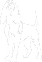 Bloodhound  outline silhouette vector