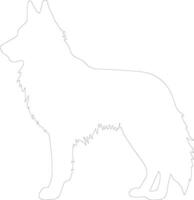 Belgian Sheepdog  outline silhouette vector