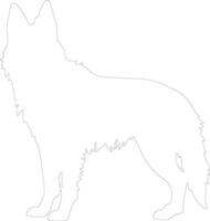 Belgian Sheepdog  outline silhouette vector