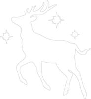 Comet one of Santas reindeer  outline silhouette vector