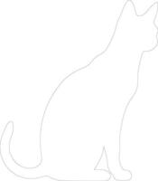 Colorpoint Shorthair Cat  outline silhouette vector