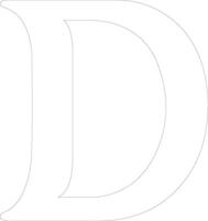Letter D  outline silhouette vector