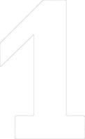 Number  outline silhouette vector