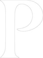 Letter P  outline silhouette vector