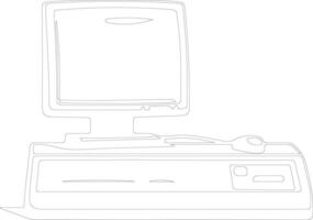 Computer outline silhouette vector