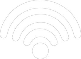 Wi-Fi icon  outline silhouette vector