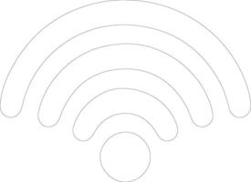 Wifi icono contorno silueta vector