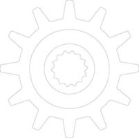 Settings icon  outline silhouette vector