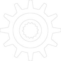 Settings icon  outline silhouette vector