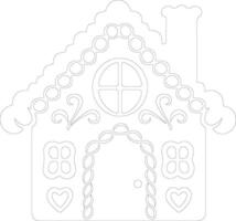 Gingerbread house  outline silhouette vector