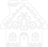 Gingerbread house  outline silhouette vector