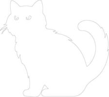 Exotic Shorthair Cat  outline silhouette vector