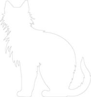 lykoi hombre-lobo gato gato contorno silueta vector