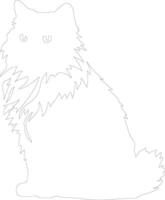 Himalayan Colorpoint Persian Cat  outline silhouette vector