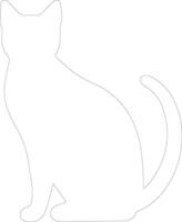 Korat Cat  outline silhouette vector