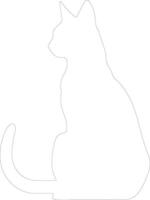 Korat Cat  outline silhouette vector