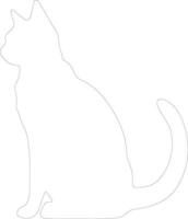 minskin gato contorno silueta vector