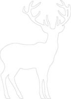 Reindeer  outline silhouette vector